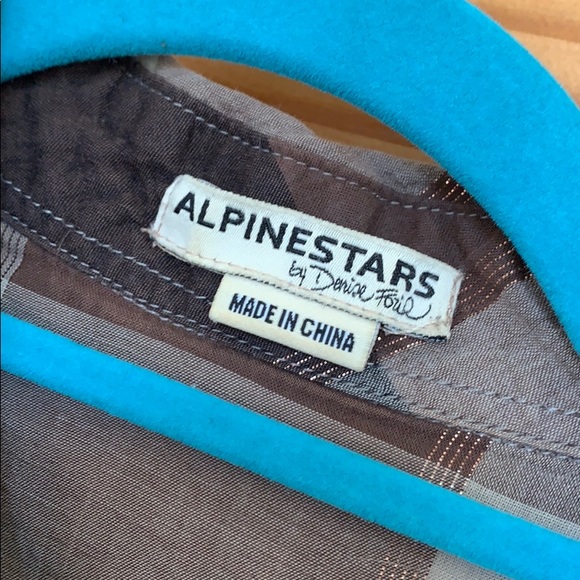 Alpinestars Gold and Neutral Plaid Button Down - Picture 4 of 7